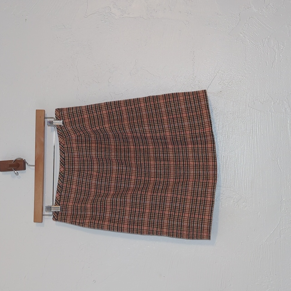 Pink Plaid Wool Mini Skirt Academia School Girl Clueless Elle Woods Preppy Chic